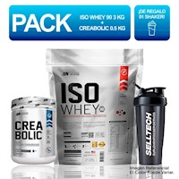 Pack UN Iso Whey 90 3kg Chocolate + Creabolic 500gr